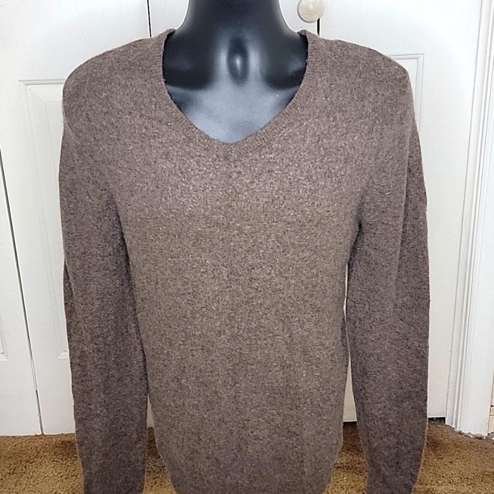 1901 Cashmere Blend V Neck Sweater Size XL Brown